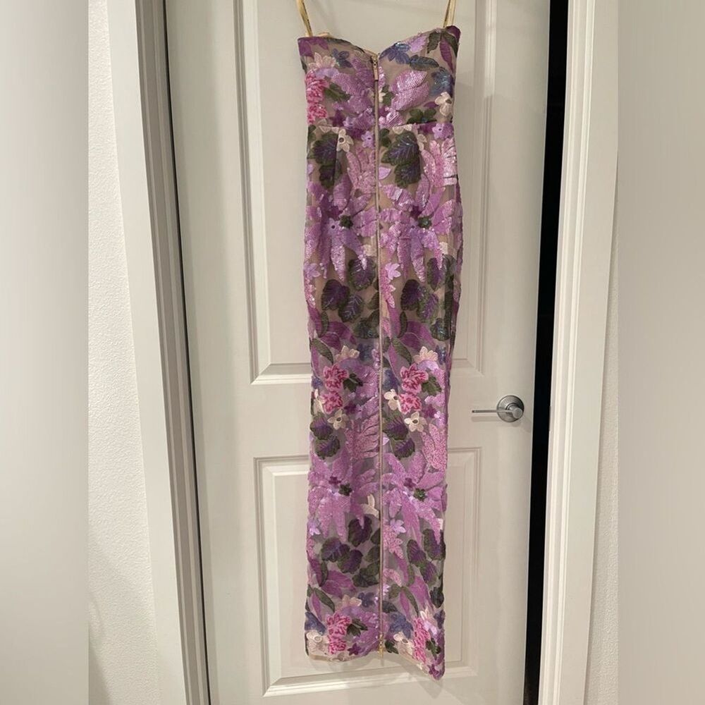 NWOT BRONX AND BANCO Dahlia Strapless Floral-Embroidered Sequin Wedding Gown - Picture 11 of 16